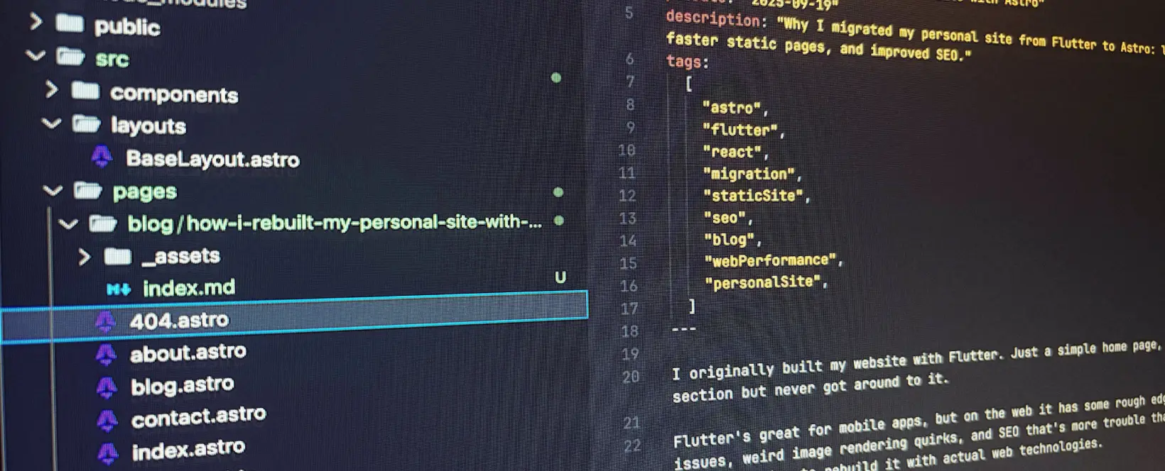 Computer screen showing code