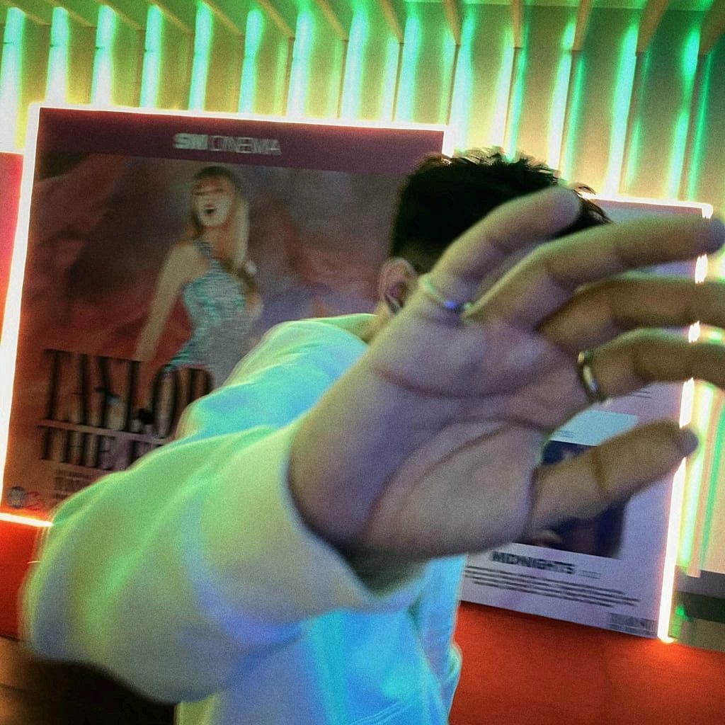 Person covering the camera lens