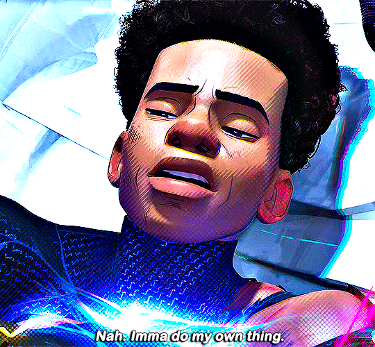 Miles Morales saying 'Imma do my own thing' in the movie Spider-Man: Across the Spider-Verse